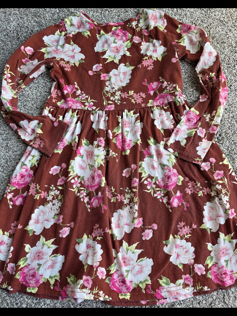The Children's Place Brown Floral Long Sleeve Dress - Picture 2 of 3